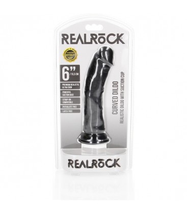 REALROCK PENE REALISTICO CURVADO CON VENTOSA 6 155 CM