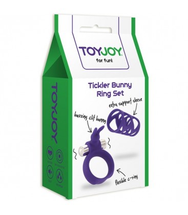 SET TICKLER ANILLO Y FUNDA PARA EL PENE MORADO