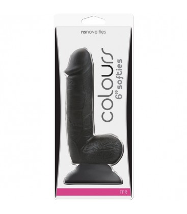 COLOURS SOFTIES PENE REALISTICO 15 CM NEGRO