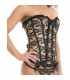 CORSET VANINA MARRON MEDIAS NEGRAS A JUEGO