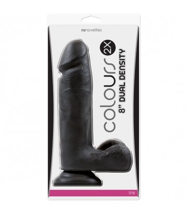 COLOURS 2X DUAL DENSITY PENE REALISTICO 21 CM NEGRO