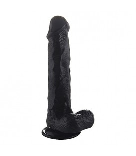 REALROCK PENE REALÍSTICO CON ESCROTO 28,5 CM - NEGRO