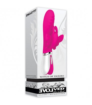 WINGS OF DESIRE VIBRADOR DOBLE ESTIMULACIoN ROSA