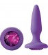 GLAMS MINI PLUG SILICONA CON GEMA MORADO