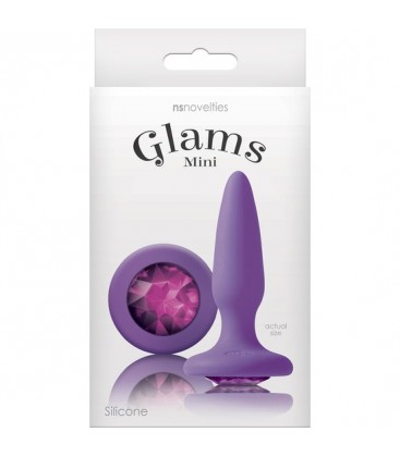 GLAMS MINI PLUG SILICONA CON GEMA MORADO