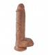 KING COCK PENE REALiSTICO CON TESTiCULOS 25CM MULATO