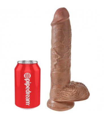 KING COCK PENE REALiSTICO CON TESTiCULOS 25CM MULATO